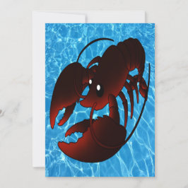 Carte Homard rouge caricature mignon