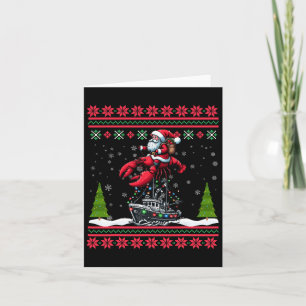 Carte Homard Vilain Noël Cadeaux Père Noël Riding Homard