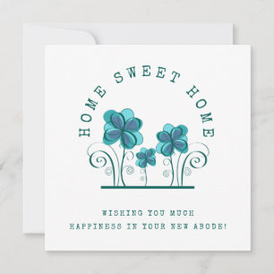 Carte Home Sweet Home Florals Bonheur Nouvelle maison
