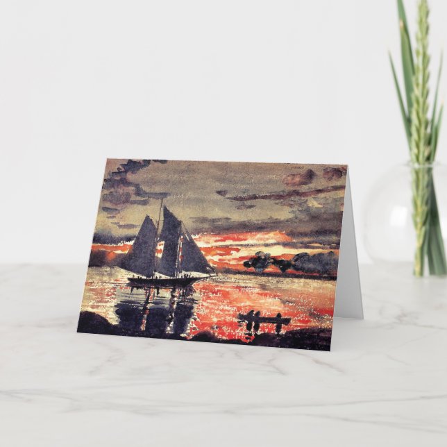 Carte Homer - Feux de coucher de soleil, peinture d'aqua (Devant)