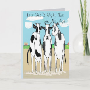 Carte Hommage d'anniversaire au trio des vaches