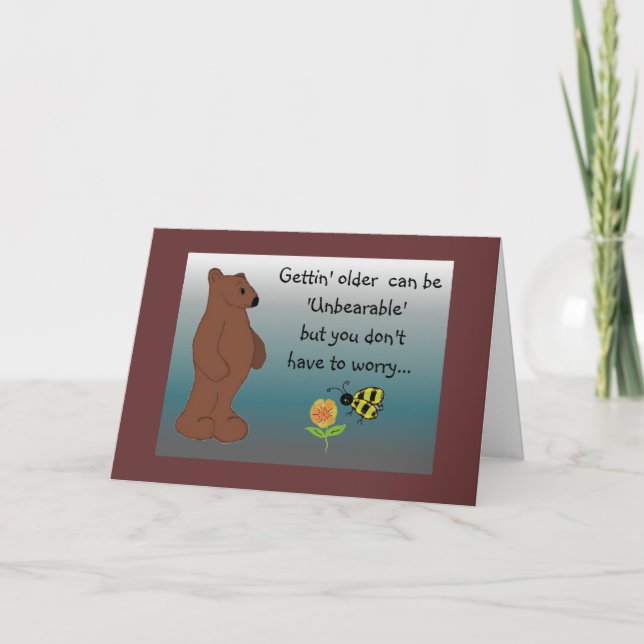 Carte Hommage humoristique à l'ours d'anniversaire (Devant)