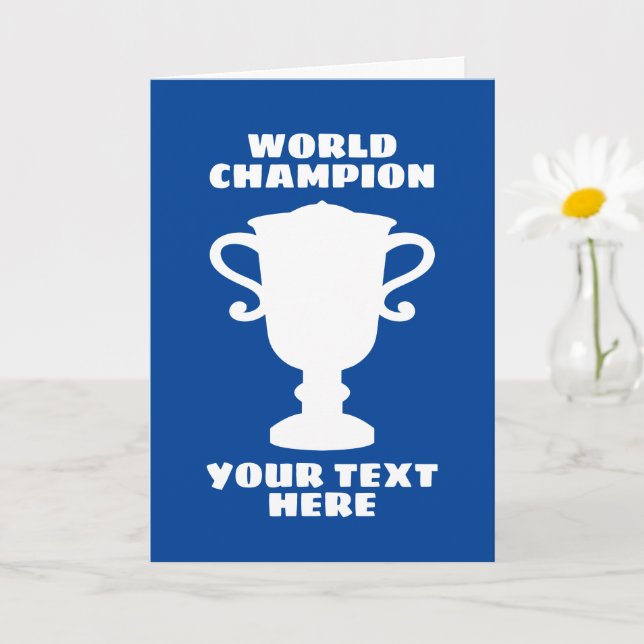 Carte Hommage silhouette du trophée du champion du monde (Petite plante)