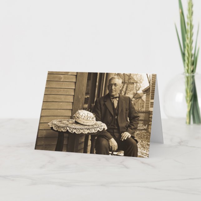 Carte Homme avec gâteau (Devant)