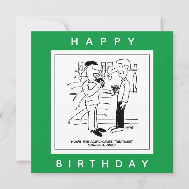 Carte Homme avec traitement à l'acupuncture dans un dess (Devant)