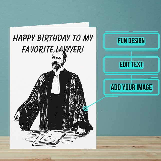 Carte Homme Avocat Anniversaire (This lovely card is specifically for the judge friend or family member in your life.)
