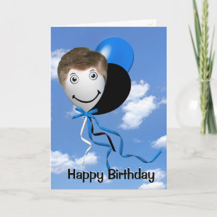 Carte Homme d'anniversaire sur ballon de fête