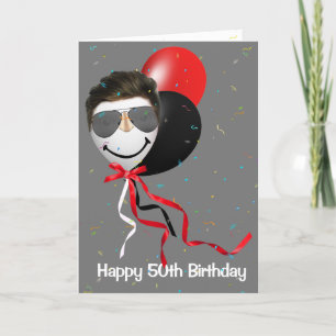 Carte Homme de la fête du 50e anniversaire sur ballon