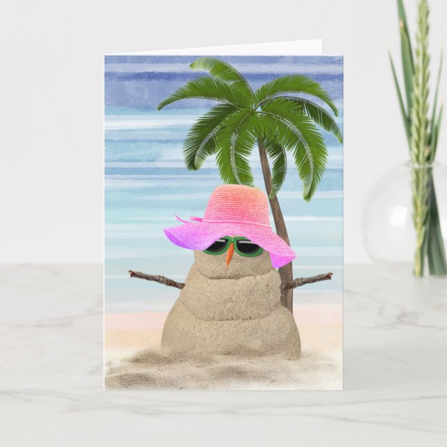 Carte Homme de neige de sable d'anniversaire (Devant)