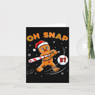 Carte Homme en pain d'épice drôle Oh Snap 67 Baseball Mè