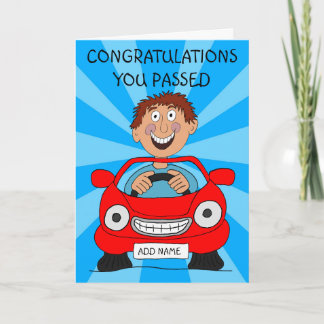 Carte Homme heureux vient de réussir l'examen de conduit