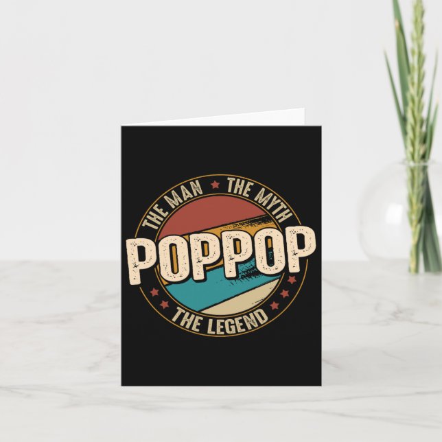 Carte Homme Mythe Légende Drôle Fête des pères Poppop (Devant)