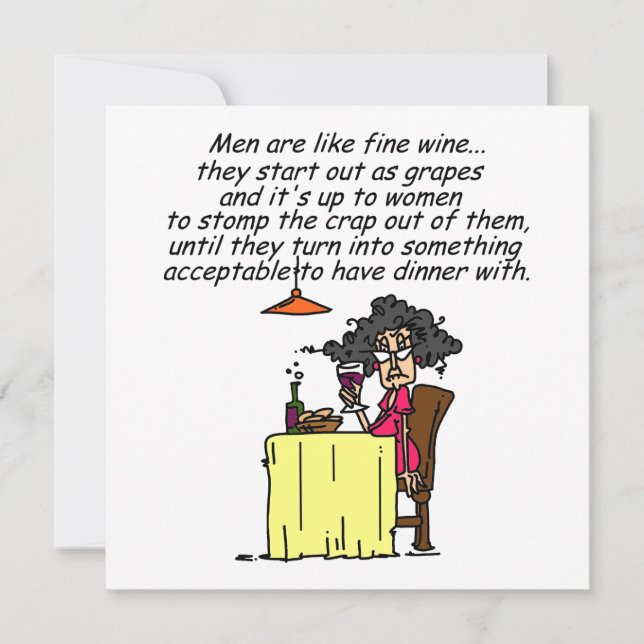 Carte Hommes et FIne Humour de vin (Devant)