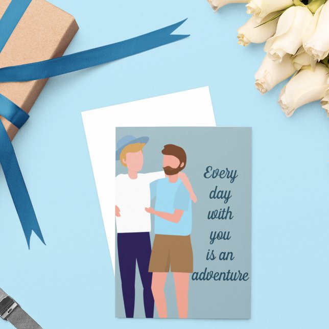 Carte Hommes gais Couple dans l'amour Anniversaire Valen (Créateur téléchargé)