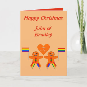 Carte Hommes Gay Noël Gingpain Couple Couple Personnalis