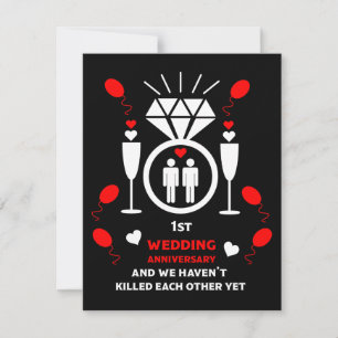 Carte Hommes gays 1er anniversaire de Mariage