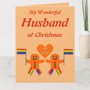 Carte Hommes gays Noël pain d'épices Couple mari