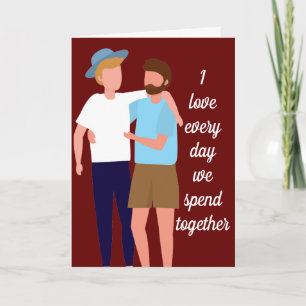 Carte Hommes gays Valentines Dessin de la Journée du Cou