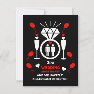Carte Hommes homosexuels 3e anniversaire de Mariage