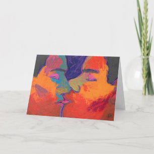 Carte Hommes s'embrassant Coloré
