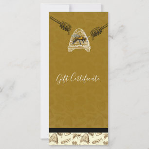 Carte Honey Bee Beehive Certificat cadeau biologique Vin