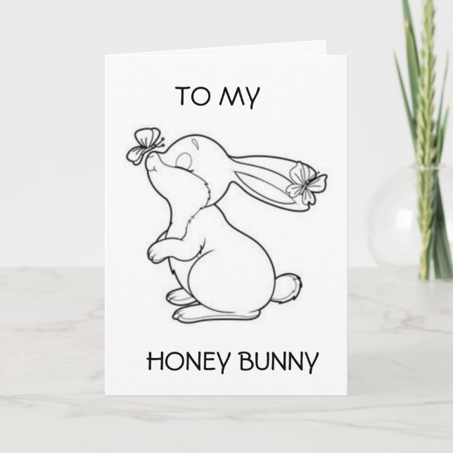 CARTE HONEY BUNNY FÊTONS NOTRE "ANNIVERSAIRE" (Devant)