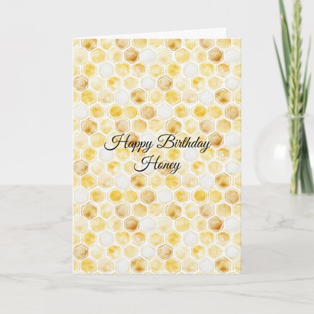 Carte Honeycomb Gold Yellow Birthday (Devant)