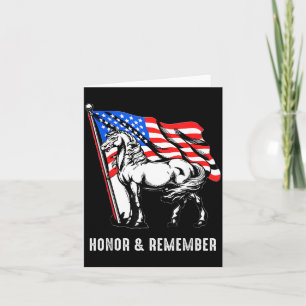 Carte Honneur Se souvenir Cheval Patriotique Drapeau Amé