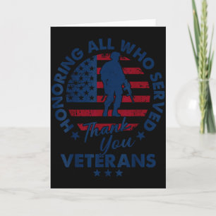 Carte Honorer tous ceux qui ont servi Merci Veterans Day