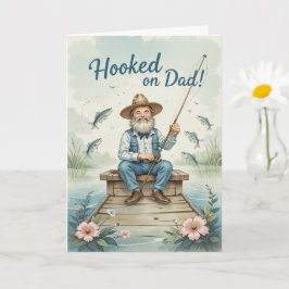 Carte Hook sur papa Fête des pères de pêche drôle
