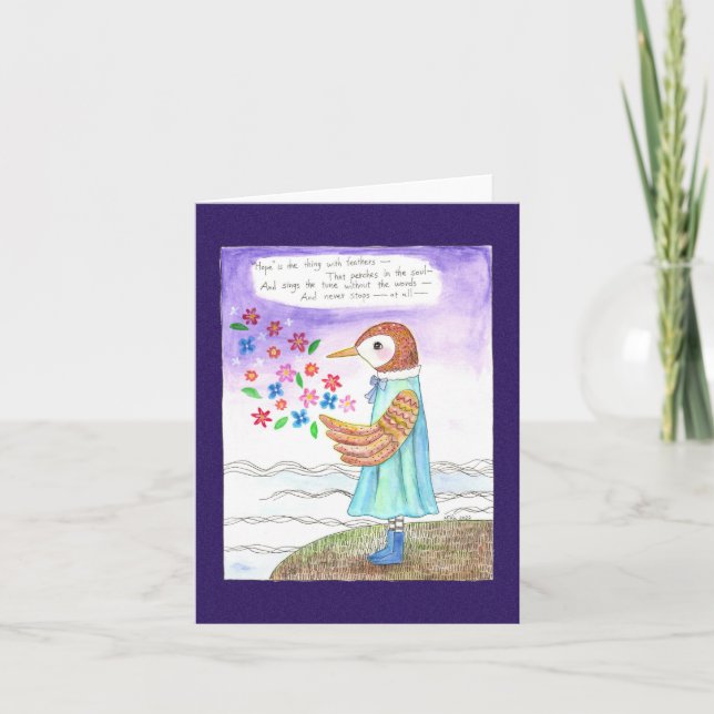 Carte Hope Emily Dickenson poème ami Sympathy Support (Devant)