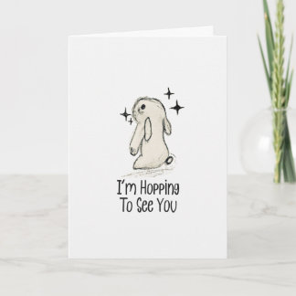 Carte Hopping To See You Soon Bunny Kids Card