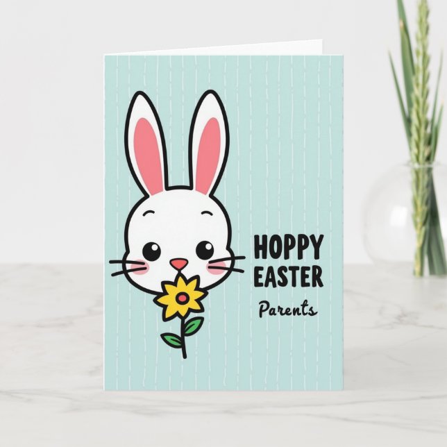 Carte Hoppy Easter Parents Rabbit Card (Devant)