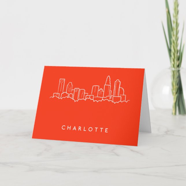 Carte Horizon de ville de Charlotte, la Caroline du Nord (Devant)