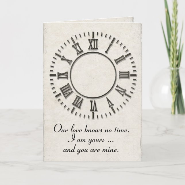 Carte Horloge Anniversaire sans mains (Devant)