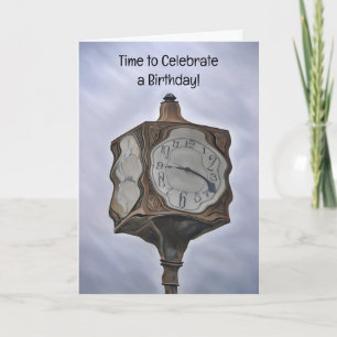 Carte Horloge d'avertissement amusant Anniversaire Wiggl