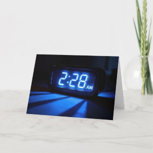 Carte Horloge de Nuit Neon Bleu pour Table de Chevet "Pe