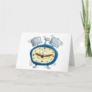 Carte Horloge Drôle D'Alarme Cartoon Quirky Se Réveiller