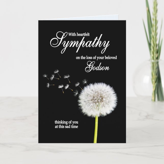 Carte Horloge Godson Sympathy Dandelion (Devant)