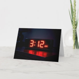 Carte Horloge LED Rouge Néon « Je pense à toi »
