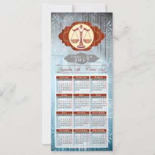 Carte Horoscope Calendrier Card 2017 ~ Libra