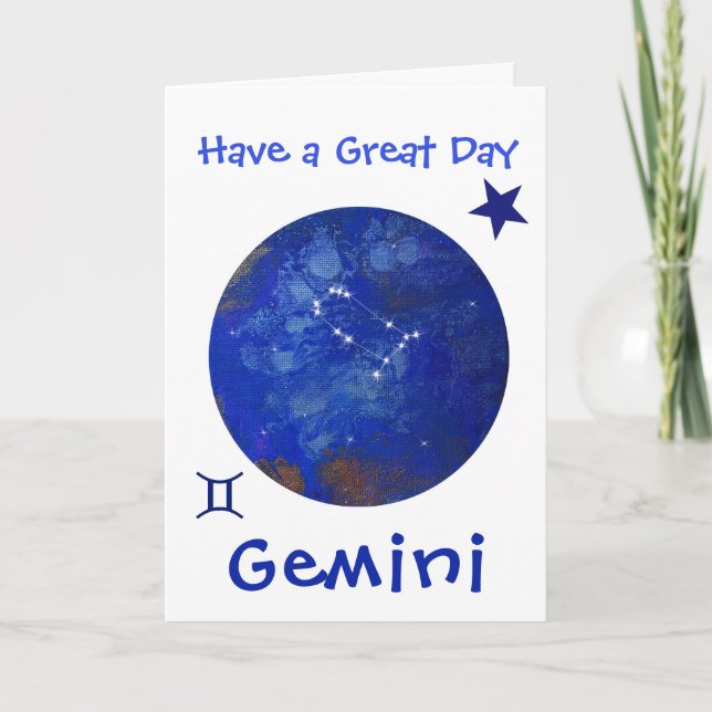 Carte Horoscope Gemini, Carte Anniversaire (Devant)