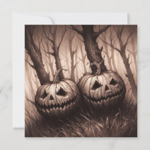 Carte Horreur d'Halloween Jack O'Lanterns éffrayant