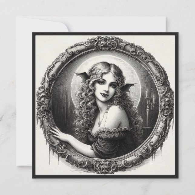 Carte Horreur gothique Vampire vintage (Devant)