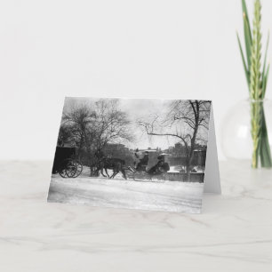 Carte Horse Drawn Sleigh NYC Greeting Card