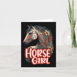 Carte Horse Girl Equestria Portrait Western Horseback R