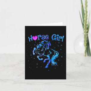 Carte Horse Girl Love Horseback équitation Ado Enfants F