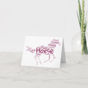 Carte Horse Word Cloud Design unique PERSONNALISÉ