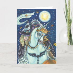 Carte HORSEMAN GOTH WITCH, UNICORN & OWL Blank