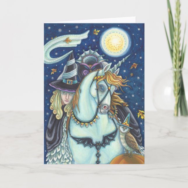 Carte HORSEMAN GOTH WITTER, UNICORN & OWL Blank (Devant)